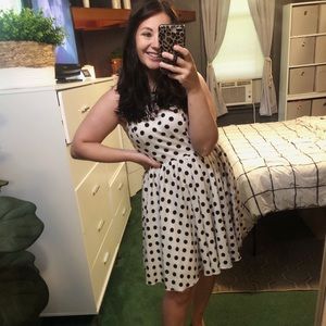 Impressions Boutique Black & White Polka Dot Dress